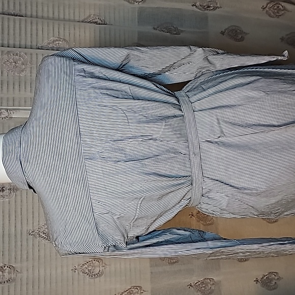 Striped Log Sleeve Shirt Dress - Picture 10 of 16